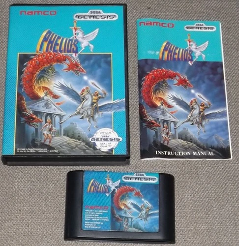 SEGA GENESIS - PHELIOS - RARE NAMCO COMPLETE GAME WITH MANUAL