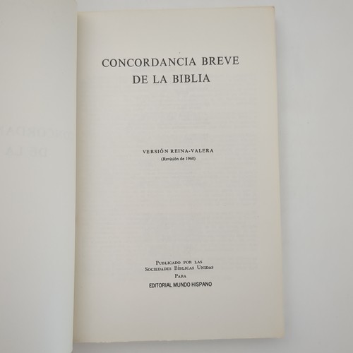 Concordancia Breve De La Biblia Spanish Bible Concordance Softcover Book 1960 - Picture 7 of 21
