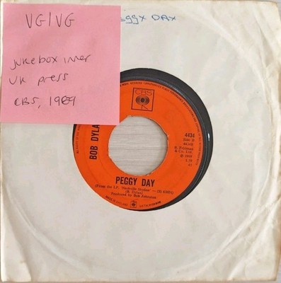 Bob Dylan Lay Lady Lay / Peggy Day Vinyl Record VG/VG CBS4434 1969