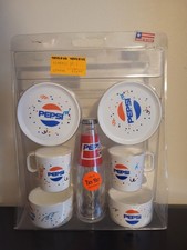 1980s Pepsi Party Pak Childs Plastic Dish Set Chilton-Globe Sealed Made in USA