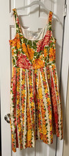 Women’s Isaac Mizrahi for Target Retro Sleeveless Floral Pleated Dress Size 8