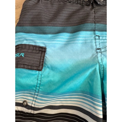Zero Exposure Boys Blue and Black Lined Drawstring Swim Shorts Size 6 - Picture 6 of 8