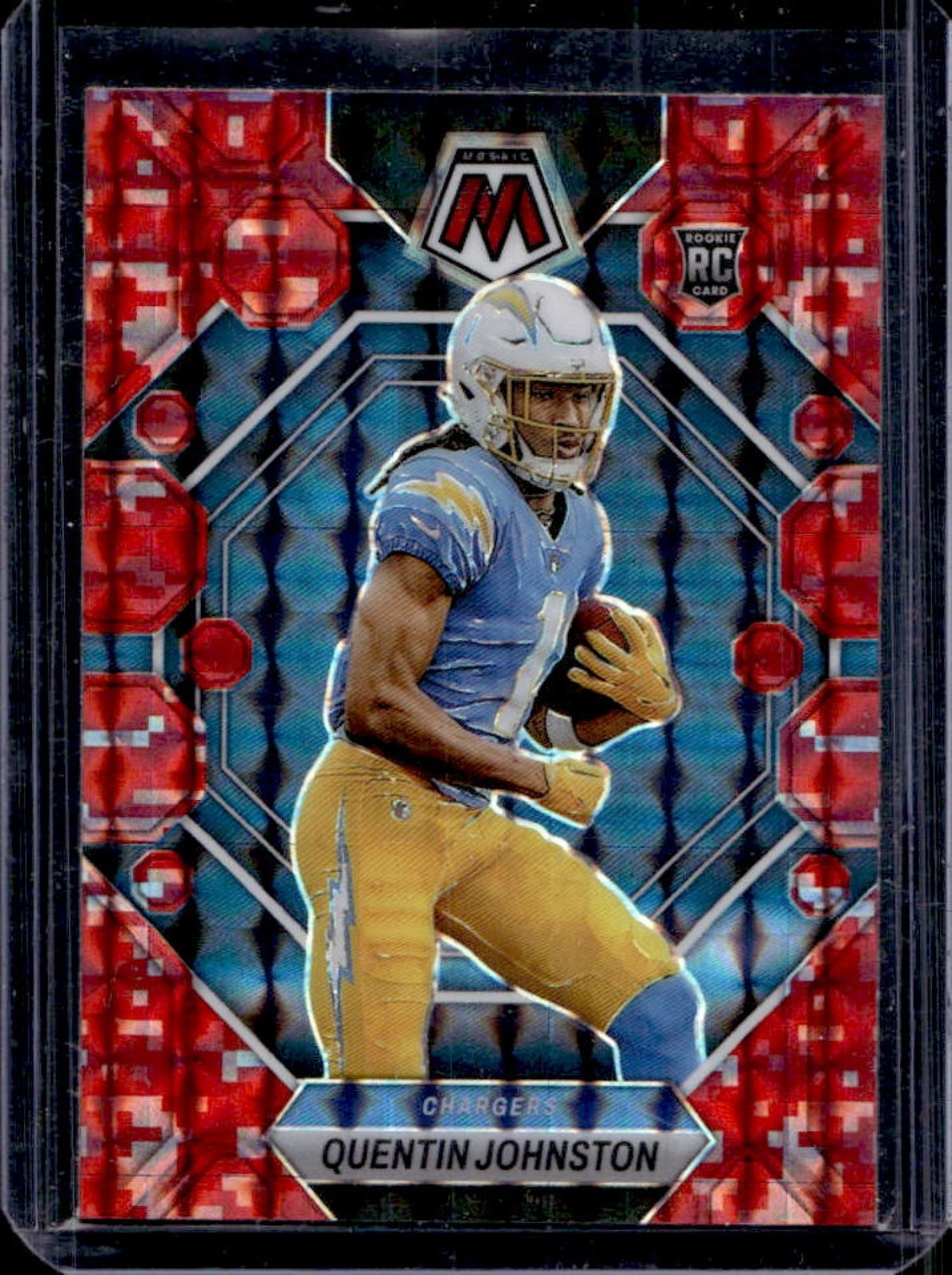 2023 Mosaic Quentin Johnston RC Camo Red Rookie #356 Chargers