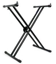Rockville Double X Braced Keyboard Stand wPush Button Lock For Kurzweil Forte SE