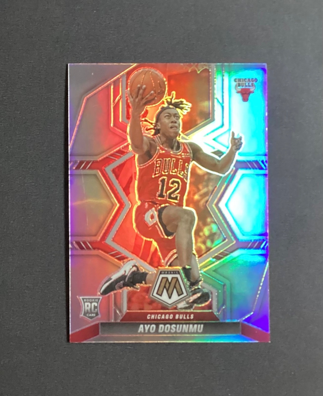Ayo Dosunmu 2021-22 Rc Mosaic Silver Prizm Rookie Bulls #233 🏀🐃