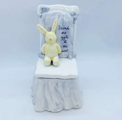 Applause Flavia Weedn Porcelain Velveteen Rabbit Trinket Jewelry Box Easter