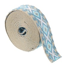 5Yards Cotton Webbing Strap 38mm Jacquard Webbing Purse Strap Sky Blue-White