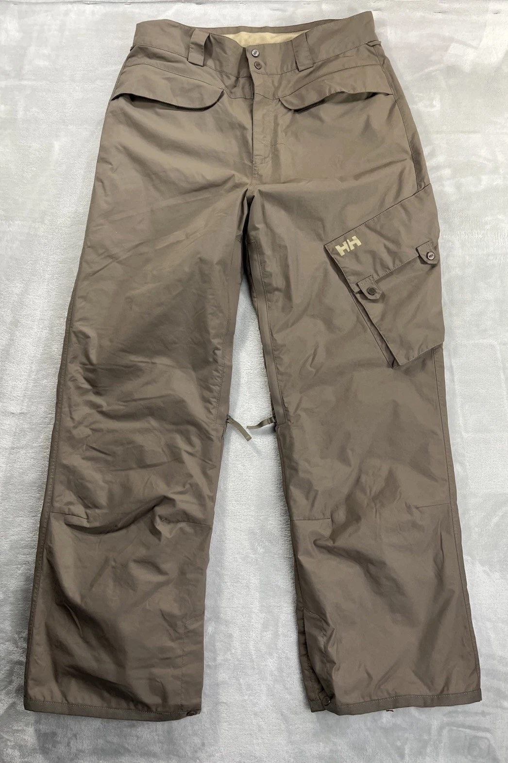 Helly Hansen Helly Tech Ski Pants Mens Medium 30" Inseam Brown Cargo Waterproof