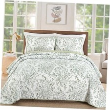 WONGS BDEEING Quilt Queen Size Quilt Bedding Set Queen 96"W 90"H Sage Green