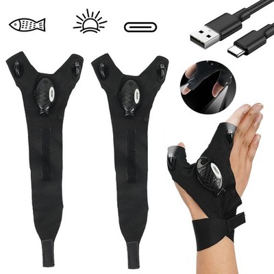 LED Handschuhe mit Wasserdichter Beleuchtung Reparatur bei Nacht Fischen Sport