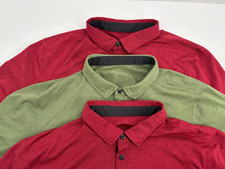 3 Lululemon Men's Evolution Performance Stretch Short Sleeve Polo Shirts, Med