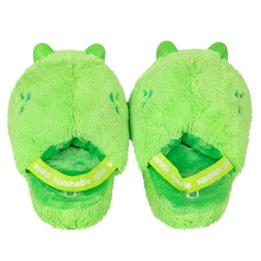 Zapatilla cómoda aplastable Fuzzy Frog 3D con base ultra felpa adulto XS/S Foto 3 de 4