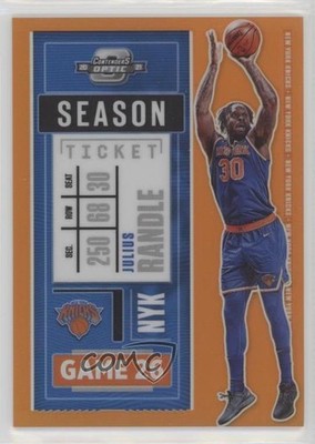 2020 Panini Contenders Optic Season Ticket Orange Prizm 21/49 Julius Randle 7y2