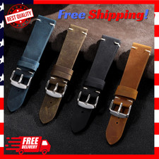 18 20 21 22 24 MM Soft Suede Leather Vintage Strap Watch Band Quick Release USA