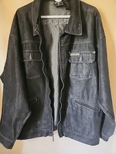 Rocawear Men's Blue Denim Jean Jacket Vintage Y2K Hip Hop, Size XXL