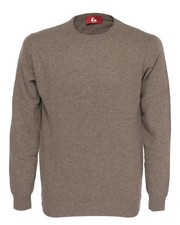 NWT EZZELINO SWEATER wool cashmere crewneck beaver 2-ply luxury Italy L
