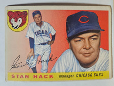 1955 Topps #6 Stan Hack Chicago Cubs Manager Vintage Baseball Poor Condition
