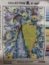 Printed needlepoint canvas Collection D Art 40x50 Canvas Only Peacock
