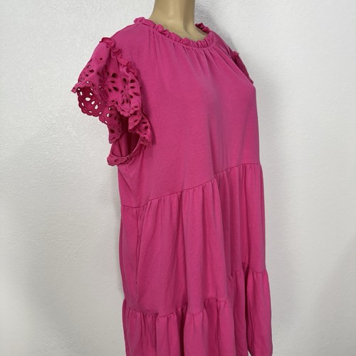 Vestido Mujer Talla 3X Informal Rosa Algodón Volantes Manga Verano, Pull Over, Bolsillos - Imagen 6 de 16