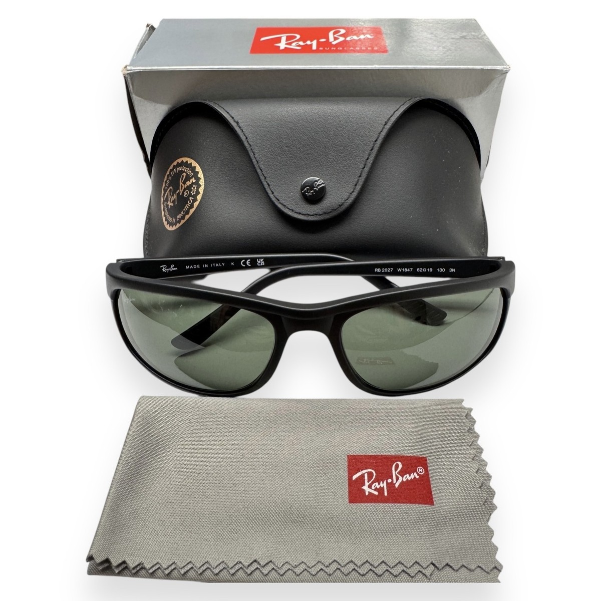 Ray-Ban RB 2027 W1847 Predator 2 Sunglasses Matte Black G-15 Green
