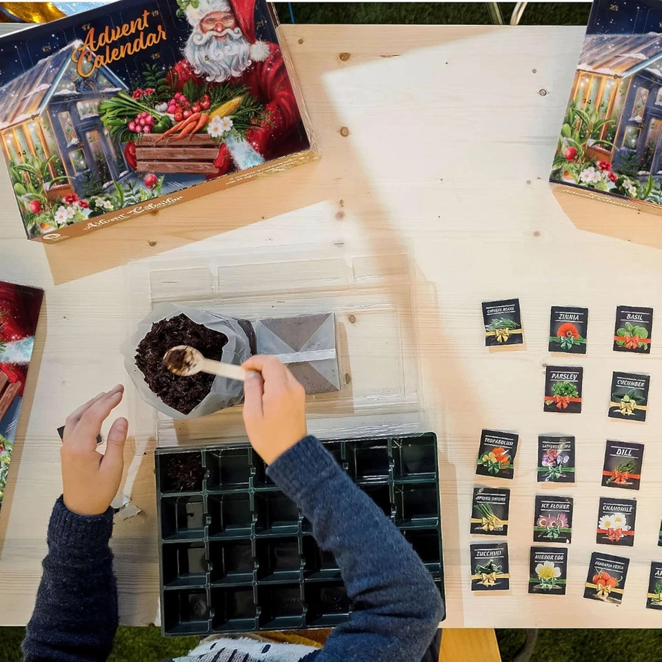 Seeds Advent Calendar 2025 - Assortment of Seeds with Greenhouse Grow Kit - Image 2 of 4