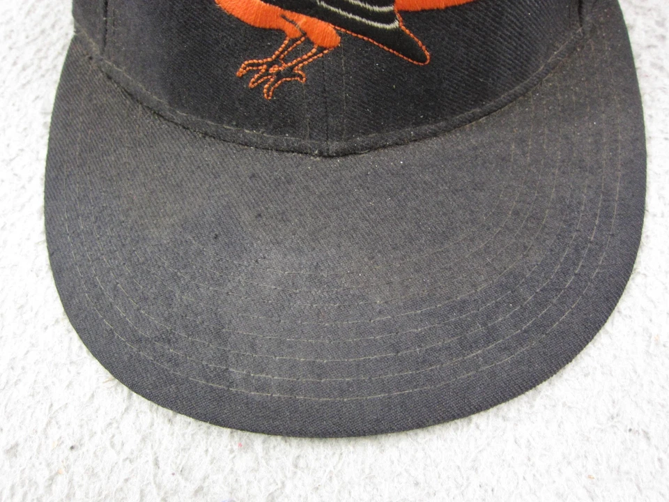 Vintage Baltimore Orioles Hat Mens 6 7/8 Black New Era Green Bill Diamond 90s - Image 4 of 4