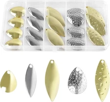 Spinner Blades for Lure Making Kit,50pcs Colorado Willow mixed-50pcs