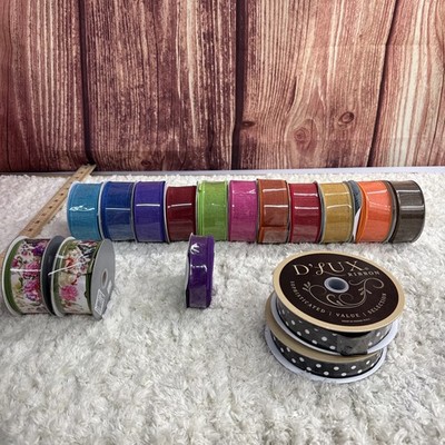 Lot Of Crafting Ribbon 16 Spools D Lux Brilliance Expressions RG New 