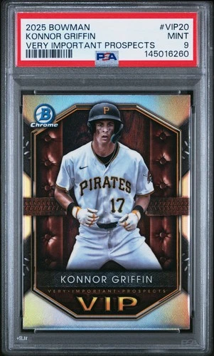6260 Konnor Griffin 2025 Bowman #VIP-20 Very Important Prospects Chrome PSA 9