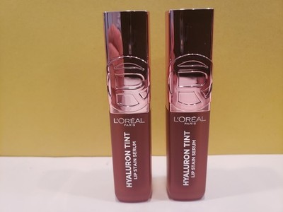 Loreal~Lot of 2 Hyaluron Tint Lip Stain Serum ~ #640 Tea Time ~ 0.16ozEA~NEW