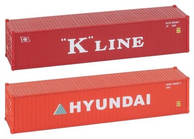 Faller HO 182055 40' Container K-LINE und HYUNDAI NEU OVP