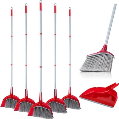 Meanplan 5 Pcs Angle Broom and Dustpan Combo Set for School Classroom 54'' Ou...