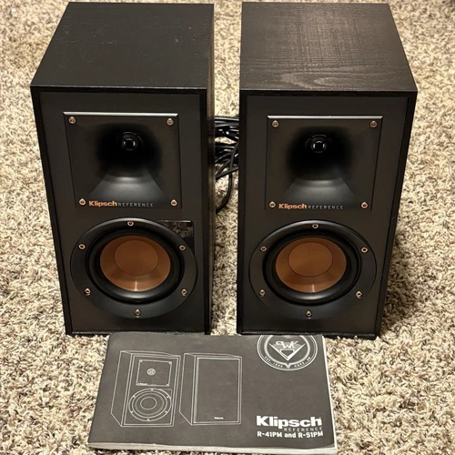 Klipsch R-41PM Powered Bookshelf Speakers Pair w/Bluetooth - Black