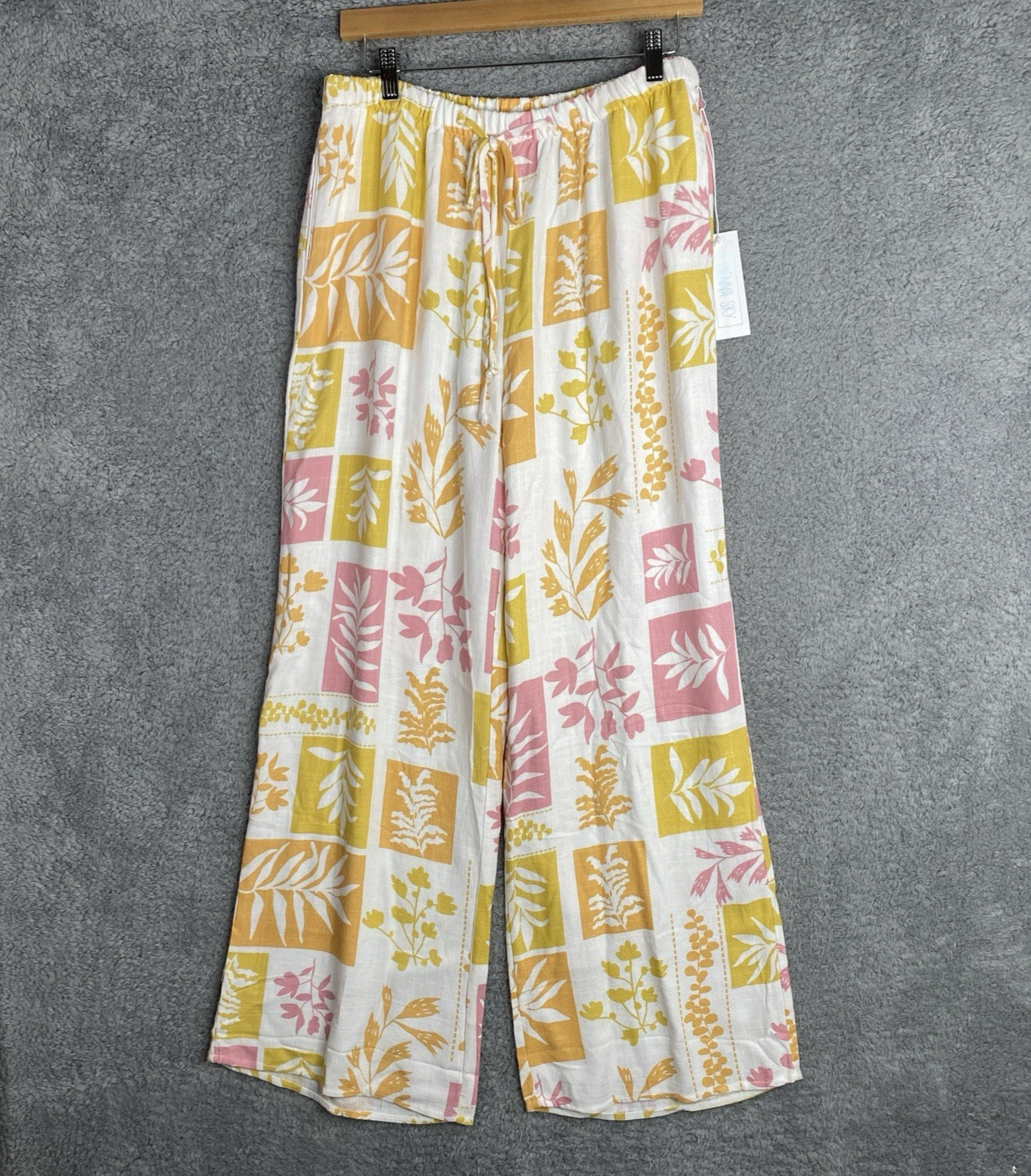 Sienna Sky Tropical Wide Leg Palazzo Pants Womens Size XL Pull On Resort Cruise