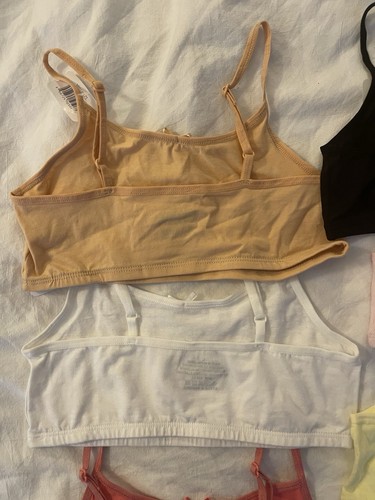 Bralettes Training Bras Size Large Lot Of 7 Cotton Adjustable Straps Youth - Picture 7 of 11