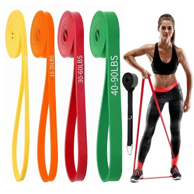 Resistance Bands for Working Out, 4-Level Pull Up Assist Bands Set with Door ...
