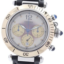 CARTIER Pasha Chrono 38 W3101155 Date YG bezel Quartz Men's Watch_945964