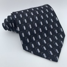 Vintage Claybrooke Tie 80’s 90’s Black Gray Pattern 100% Silk Made In USA 58”X4”