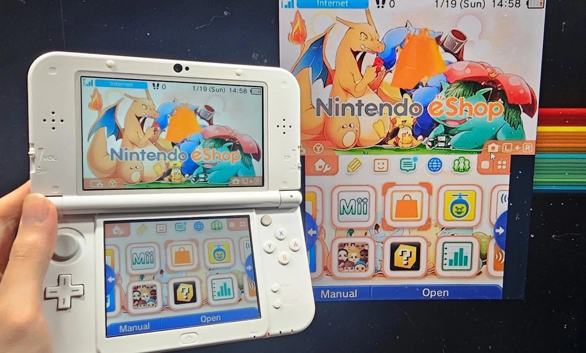 NEW Nintendo 3DS XL LL DUAL IPS Region Free Console A+ - 128GB SD 