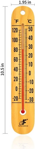 Wood Thermometer Large 10.5 Inch - Vertical Wall Thermometer for Indoor & Out... - Bild 3 von 8