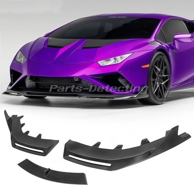 3Pcs Carbon Fiber Front Bumper Lip Kit For Lamborghini Huracan Evo Rwd 20-23
