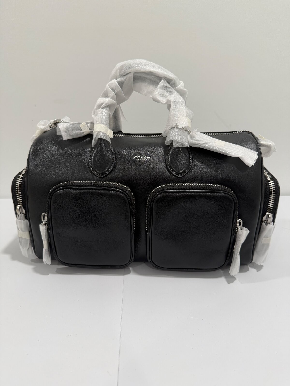 Coach Compass Bag 35 With Pockets CEO43 Black Glazed Leather New With Tags