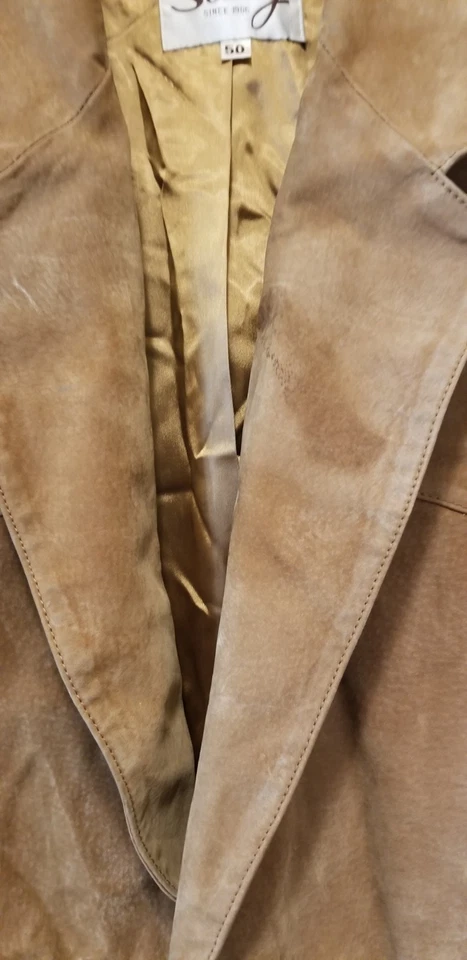 Abrigo deportivo vintage de gamuza marrón tostado Scully para hombre talla 50 Foto 3 de 4