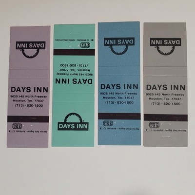 Matchbook cover Days Inn Houston Texas four color set