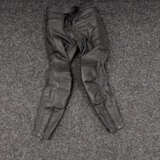Vintage Premium Black Motorcycle Trousers Pants 100% Genuine Leather W34
