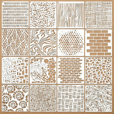 16 Pcs Geometric Stencils Reusable Abstract Layering Templates for Painting