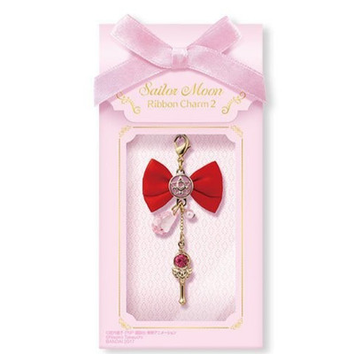 Bandai Sailor Moon Crystal Ribbon Charm 2 Sailor Chibi Moon & Pink Moon Stick