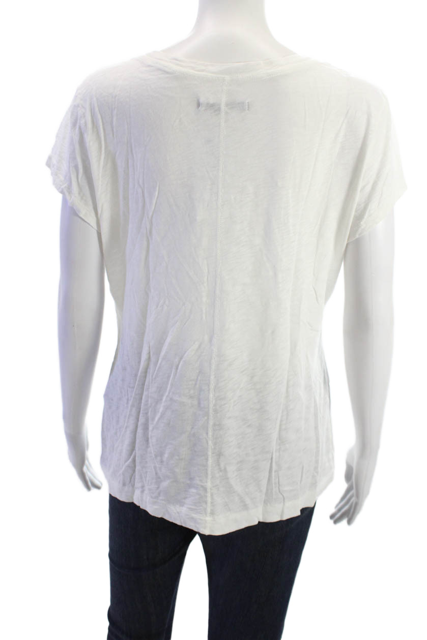 Rag & Bone Womens Basic White Cotton Short Sleeve… - image 3