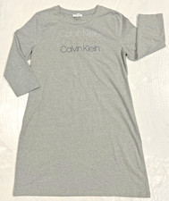 Calvin Klein Women's Gray Dress Size Large Sparkle Front Long Sleeve