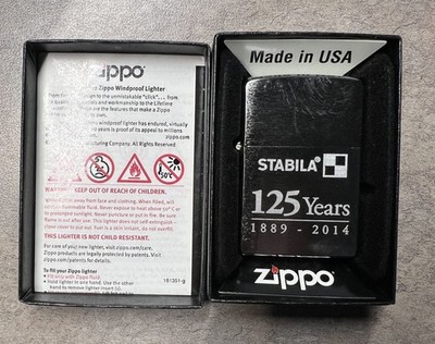 Zippo lighter limited edition New - Stabila 125th Anniversary plus Memorabilia